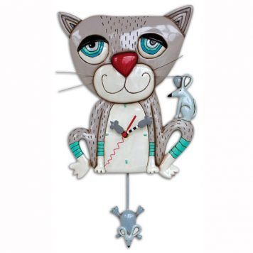 mouser cat pendulum clock
